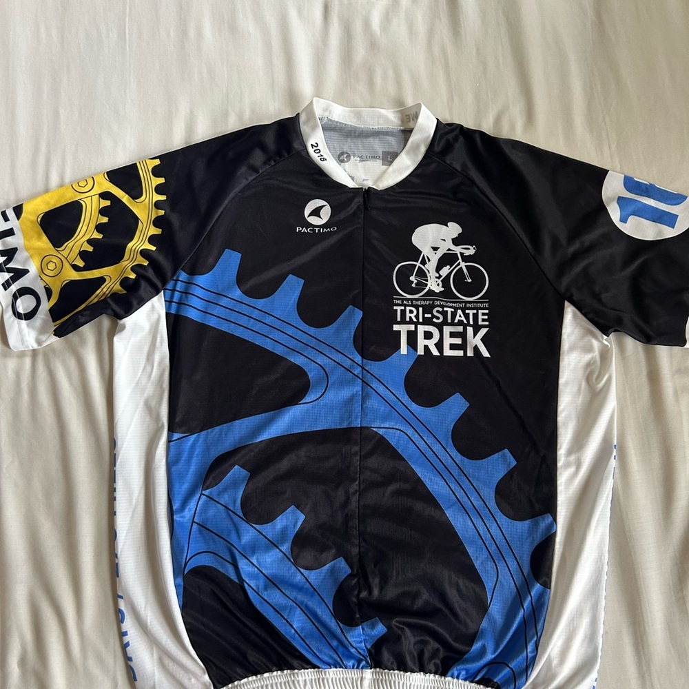 Pactimo Black and White Cycling Jersey unisex size L